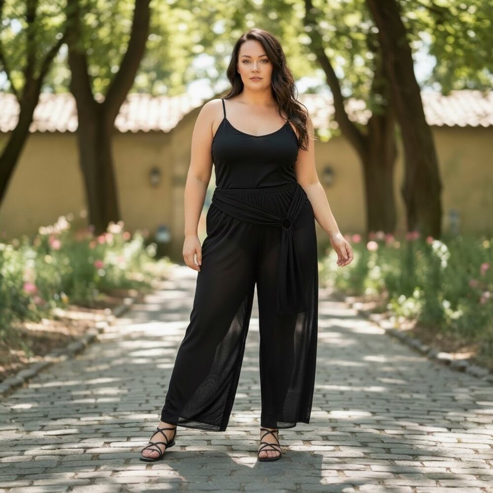 Dress Barn Black Wide Leg Plus Size Pants 18/20
